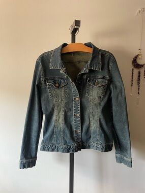 90s Y2K Vintage Point Zero Jeans Studded Trucker Denim Jean Jacket Western Moto